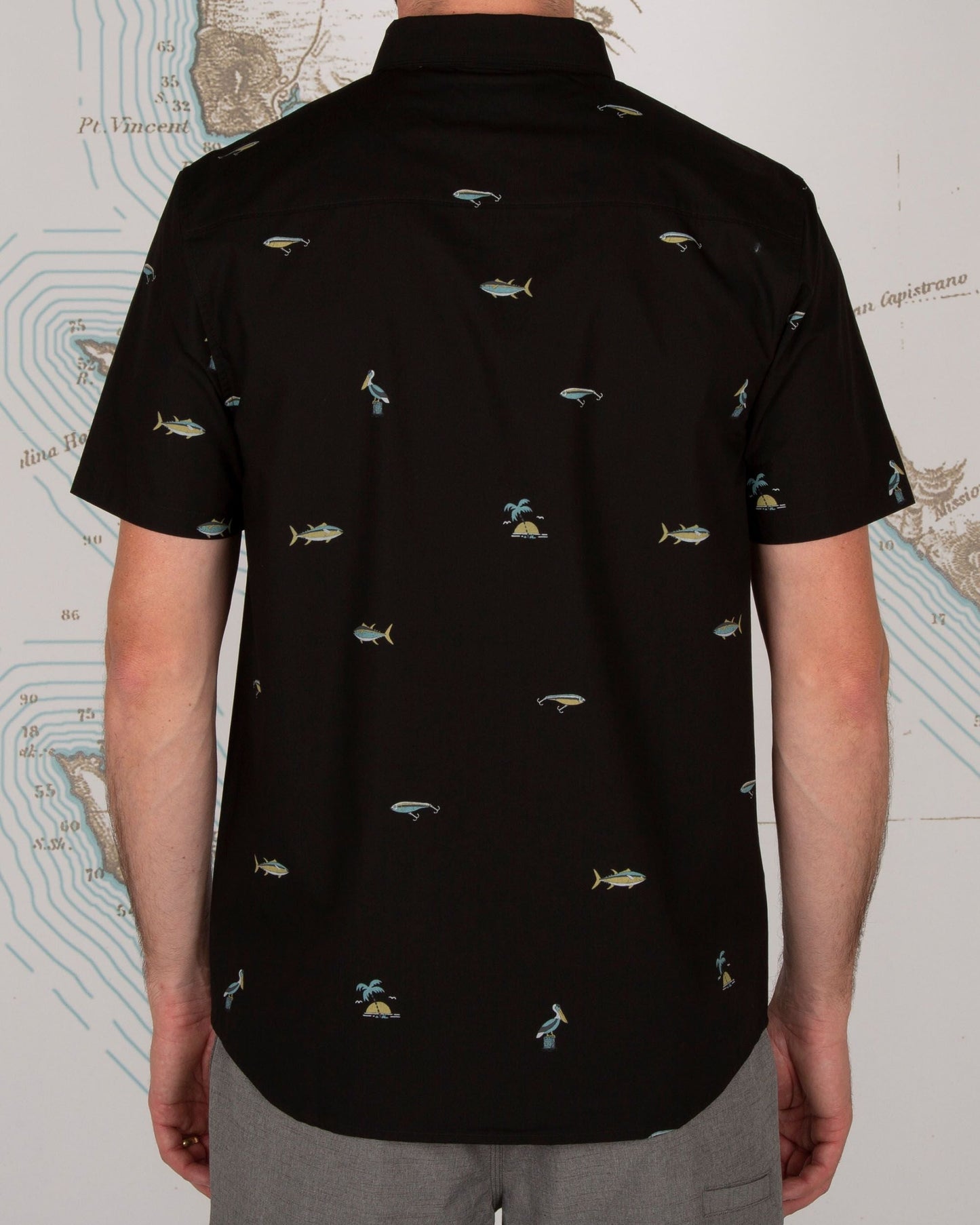 Salty Crew Markets Black/Gold S/S Woven