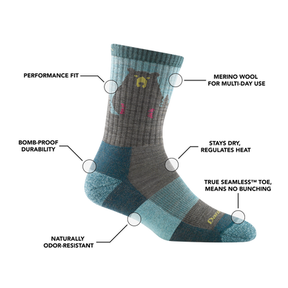 Darn Tough Women's Bear Town Micro Crew Socks - 88 Gear