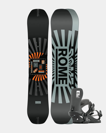 Rome Mechanic Snowboard and Trace Bindings