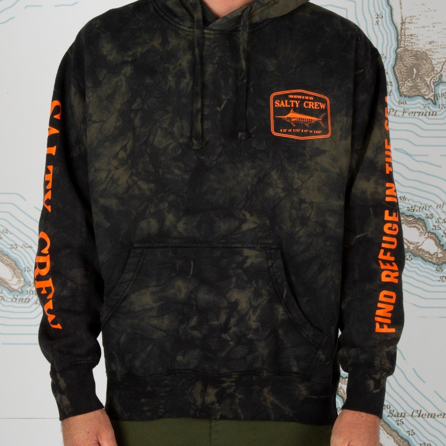 Salty Crew Stealth Tie Dye Black Fleece