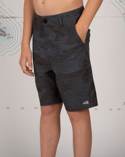 Salty Crew Drifter 2 Black Camo Hybrid Shorts