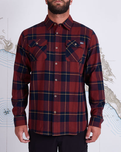 Salty Crew First Light Navy Flannel