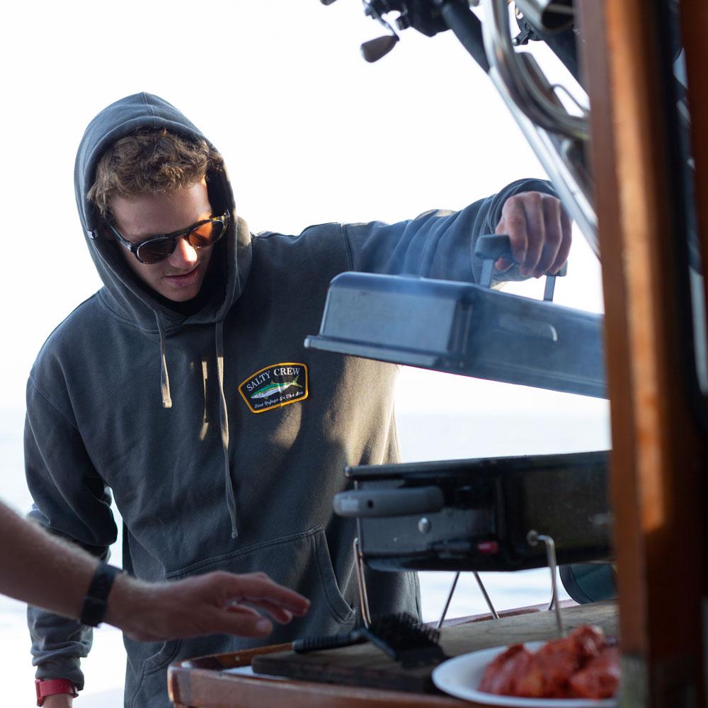 Salty Crew Patchy Black Overdyed Fleece - 88 Gear